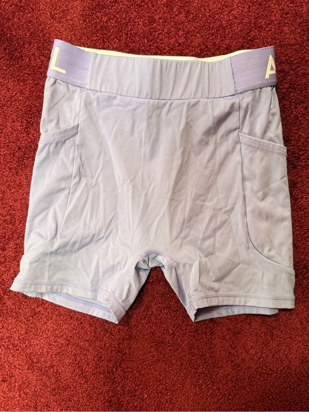 AYBL Lavender Women’s Athletic Shorts with Pale Waistband Trim